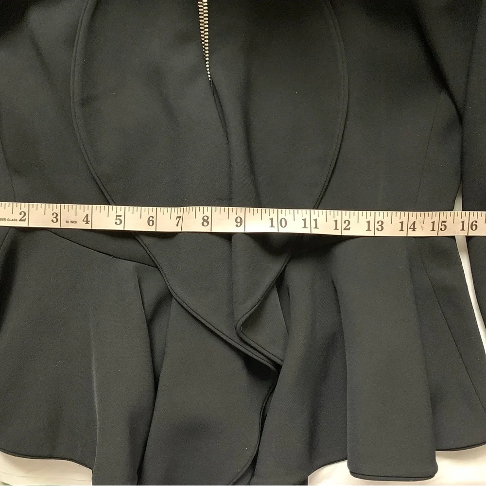 Rare GIVENCHY Black Peplum Jacket Silver Zippered Blazer Italy IT 44 / US MED